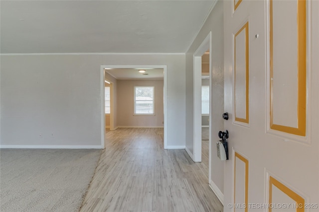 1417 Downing St, Oklahoma City, OK 73120 - entrance foyer with crown molding and light wood-type flooring