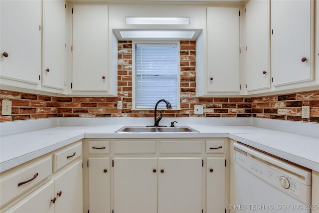 1417 Downing St, Oklahoma City, OK 73120 - kitchen with white dishwasher, light countertops, and white cabinetry