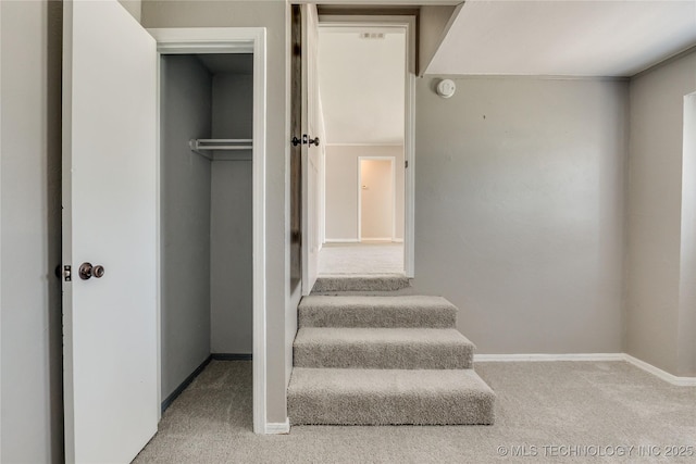 1417 Downing St, Oklahoma City, OK 73120 - stairway with carpet