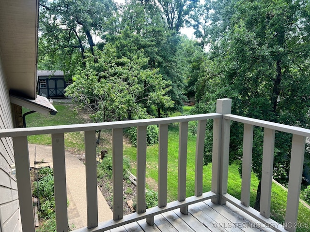 3334 E 100th Pl, Tulsa, OK 74137 - deck with a storage unit