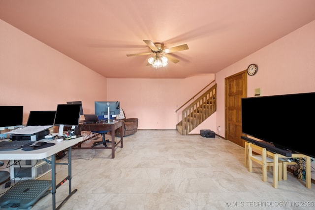 3334 E 100th Pl, Tulsa, OK 74137 - office with ceiling fan