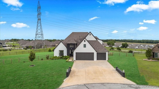 7107 E 88th St N, Owasso, OK 74055 - french country home featuring stucco siding, a garage, roof with shingles, and driveway