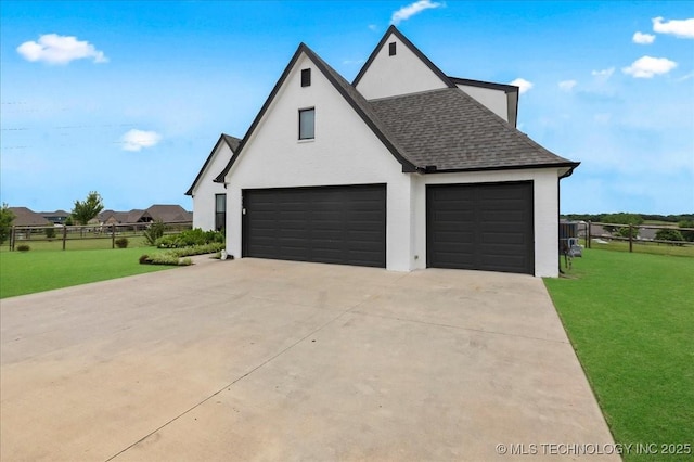 7107 E 88th St N, Owasso, OK 74055 - view of front of home featuring stucco siding, a shingled roof, driveway, and a garage