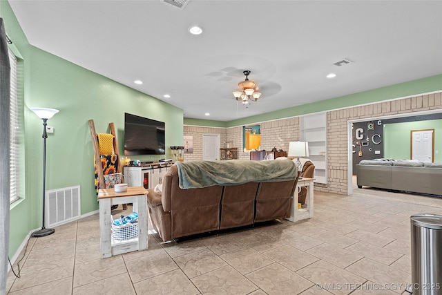 1507 Southern Hills Dr, Ardmore, OK 73401 - living room with recessed lighting and ceiling fan