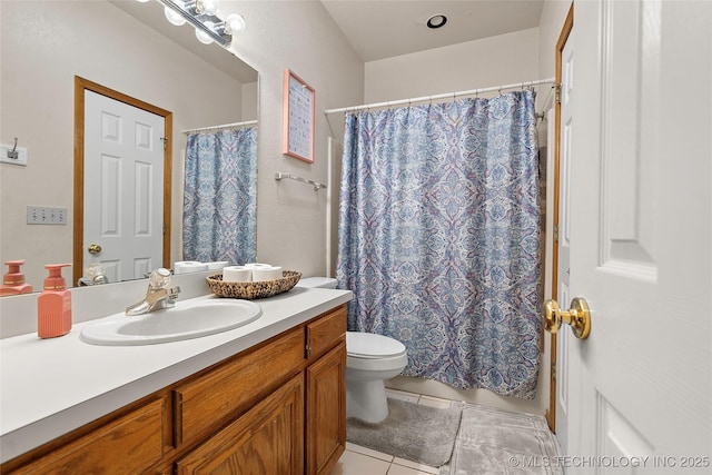 1507 Southern Hills Dr, Ardmore, OK 73401 - full bathroom featuring tile patterned flooring, vanity, and a shower with curtain