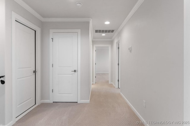 2833 E 142nd St S, Bixby, OK 74008 - corridor with light colored carpet, recessed lighting, and ornamental molding