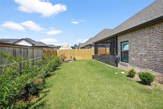 5314 E 126th St S, Bixby, OK 74008 - fenced backyard featuring a sunroom