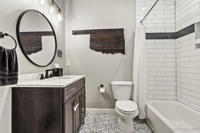 524 N 85th St, Broken Arrow, OK 74014 - full bathroom with vanity, shower / bath combination with curtain, and tile patterned floors