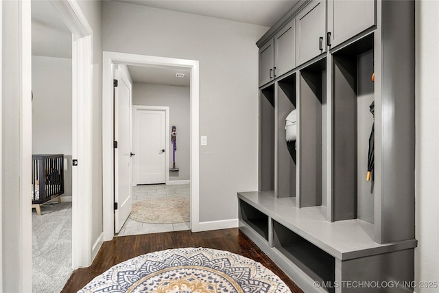 524 N 85th St, Broken Arrow, OK 74014 - mudroom featuring dark wood finished floors and baseboards