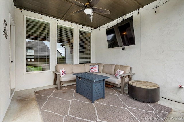 524 N 85th St, Broken Arrow, OK 74014 - view of patio featuring a ceiling fan and an outdoor living space