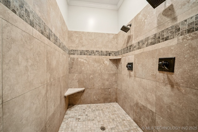 9545 E 108th St S, Bixby, OK 74133 - full bath featuring crown molding and tiled shower