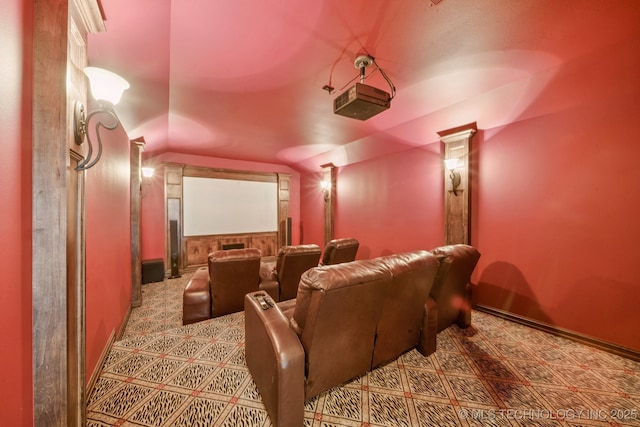 9545 E 108th St S, Bixby, OK 74133 - cinema room with vaulted ceiling and baseboards