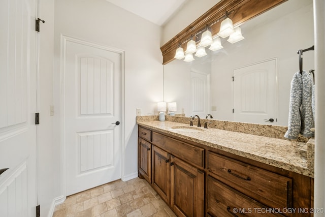 9545 E 108th St S, Bixby, OK 74133 - bathroom with vanity and stone finish floors