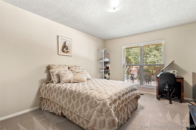 4224 E 84th St, Tulsa, OK 74137 - carpeted bedroom featuring an office area and a textured ceiling