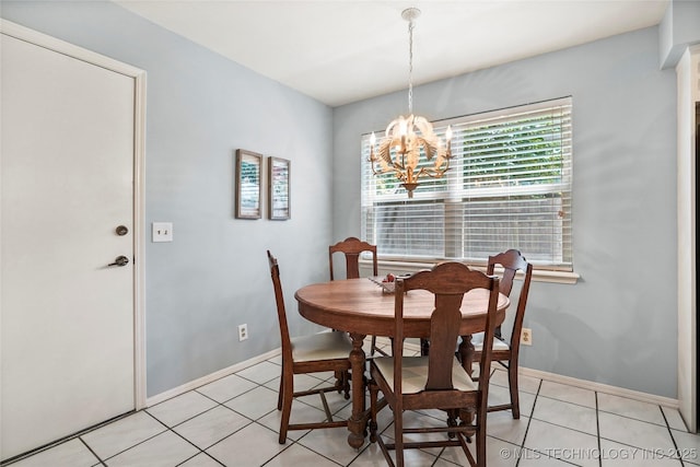 4224 E 84th St, Tulsa, OK 74137 - dining area with a chandelier and light tile patterned floors