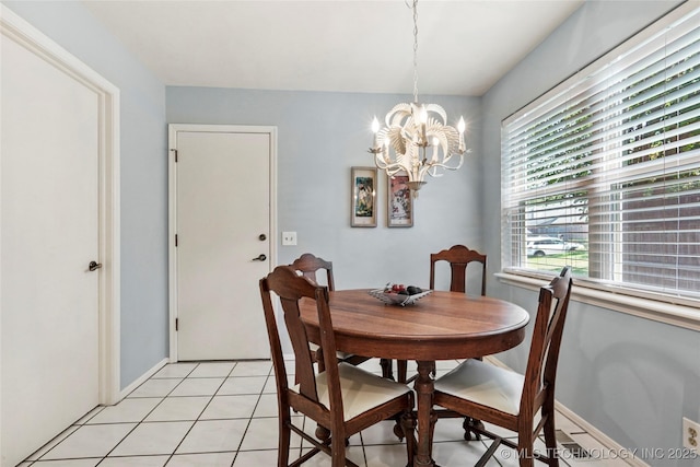 4224 E 84th St, Tulsa, OK 74137 - dining space featuring a chandelier and light tile patterned floors