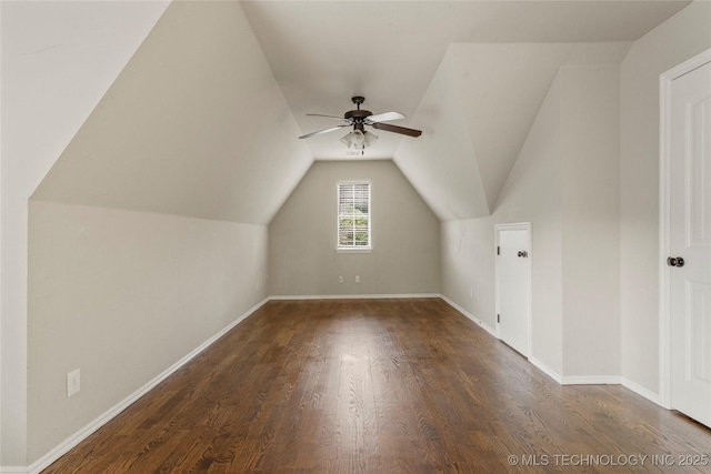 9722 S 75th E Ave, Tulsa, OK 74133 - bonus room with ceiling fan, wood finished floors, and lofted ceiling