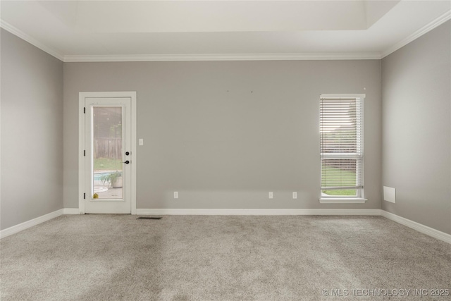 9722 S 75th E Ave, Tulsa, OK 74133 - spare room featuring carpet and ornamental molding