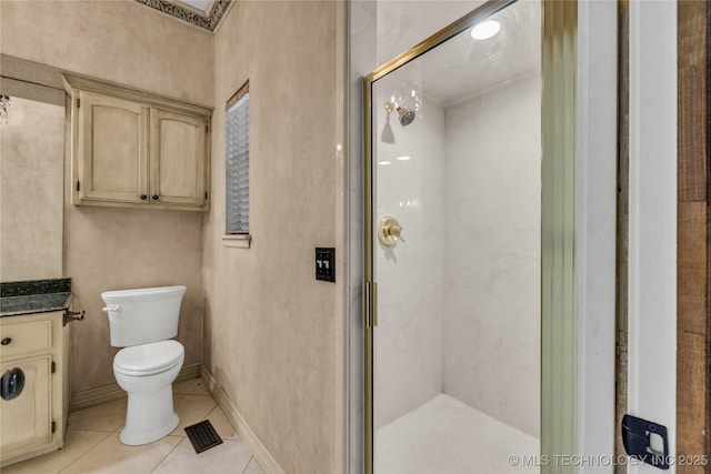 4405 Ithica St, Broken Arrow, OK 74012 - full bath featuring a shower stall, vanity, tile patterned flooring, and ornamental molding