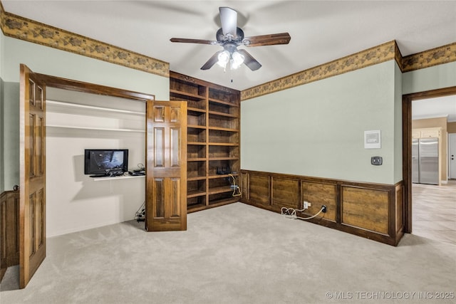 4405 Ithica St, Broken Arrow, OK 74012 - interior space with carpet floors, ceiling fan, and built in features