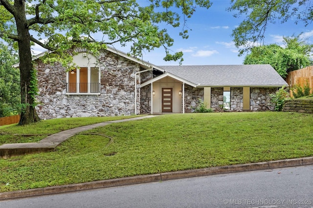 2936 E 75th St, Tulsa, OK 74136 - mid-century inspired home with stone siding and roof with shingles