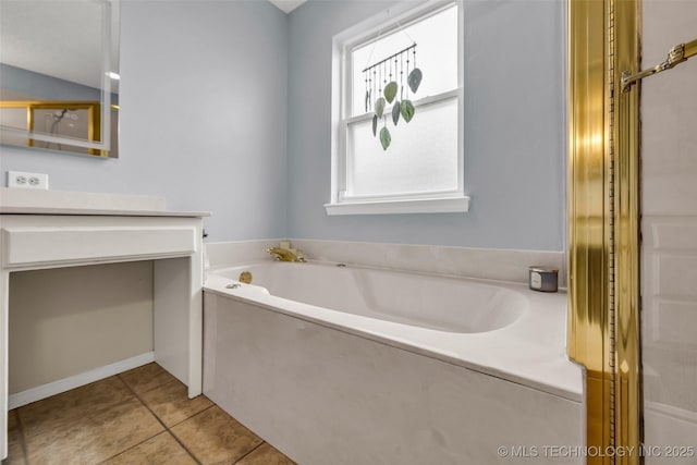 7416 S 109th E Ave, Tulsa, OK 74133 - full bathroom with vanity, a bath, and tile patterned flooring