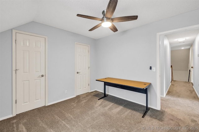 7416 S 109th E Ave, Tulsa, OK 74133 - unfurnished bedroom featuring carpet, ceiling fan, and vaulted ceiling