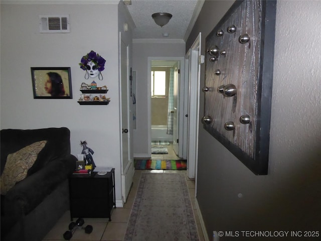 2414 S 126th E Ave, Tulsa, OK 74129 - corridor featuring ornamental molding and light tile patterned flooring