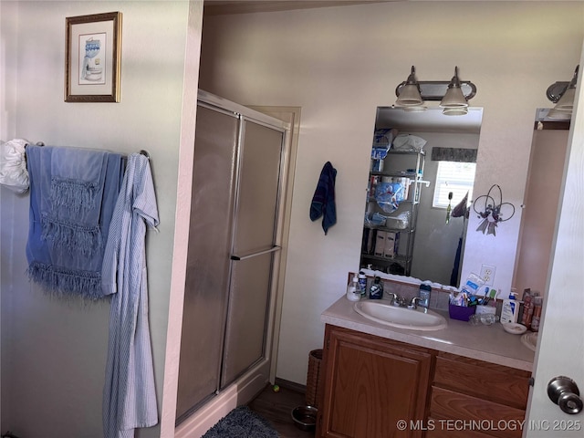 2399 County Road 1405, Skiatook, OK 74070 - bathroom featuring a stall shower and vanity