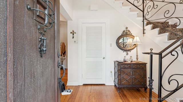 429 Kendall, Muskogee, OK 74401 - entrance foyer with wood-type flooring and stairway