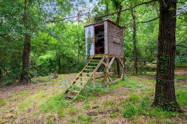 1001 E 1990th Rd, Soper, OK 74759 - view of outbuilding featuring a view of trees