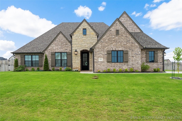 17831 S 46th E Ave, Bixby, OK 74008 - french country inspired facade with brick siding and roof with shingles