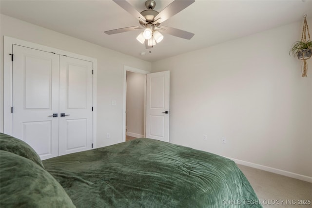 17831 S 46th E Ave, Bixby, OK 74008 - bedroom with carpet floors, ceiling fan, and a closet