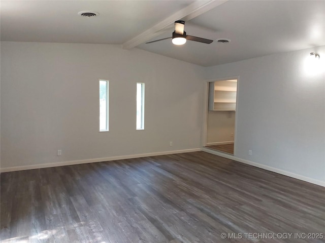12623 E 19th St, Tulsa, OK 74128 - spare room with dark wood finished floors and a ceiling fan