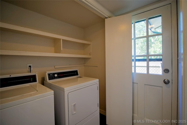6370 S 80th E Ave Unit E, Tulsa, OK 74133 - laundry area featuring separate washer and dryer and healthy amount of natural light