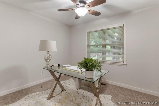 17069 S 87th Ave E, Bixby, OK 74008 - office area featuring carpet floors and a ceiling fan
