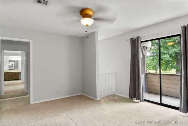 6364 S 80th E Ave Unit 34E, Tulsa, OK 74133 - unfurnished bedroom with carpet flooring, a ceiling fan, and access to exterior