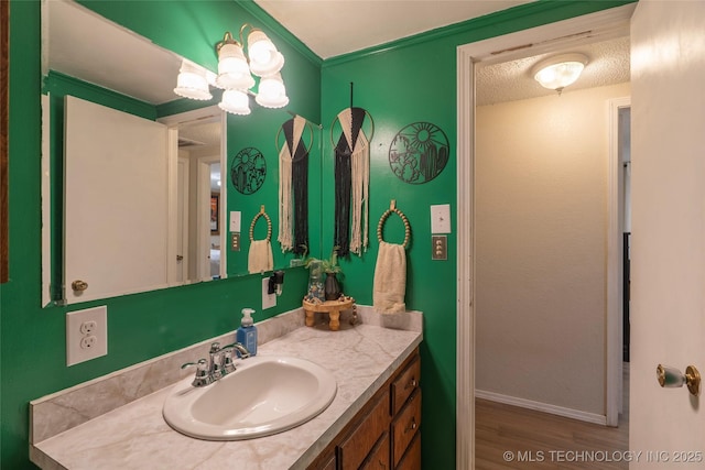 9730 S 4050th Rd, Talala, OK 74080 - bathroom with vanity and wood finished floors