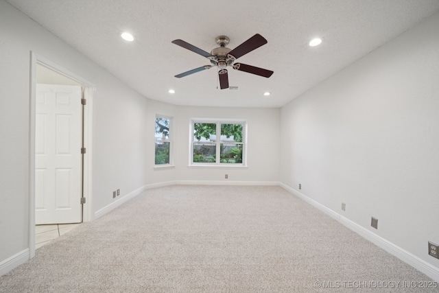 13111 E 80th St N, Owasso, OK 74055 - carpeted empty room featuring recessed lighting and ceiling fan