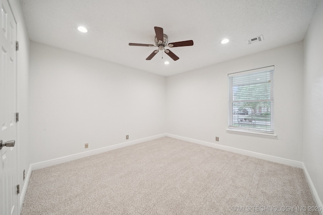 13111 E 80th St N, Owasso, OK 74055 - unfurnished room featuring carpet floors, ceiling fan, and recessed lighting