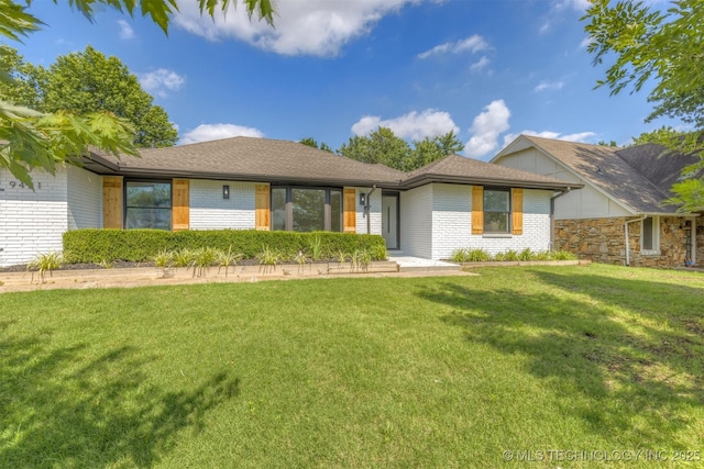 9421 S 69th E Ave, Tulsa, OK 74133 - view of front of property with a front lawn and brick siding