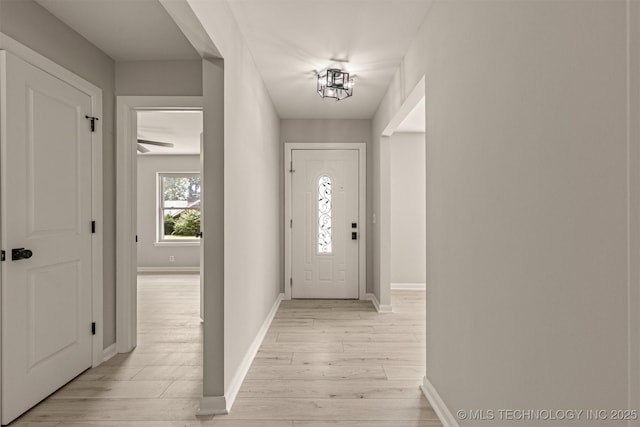 9421 S 69th E Ave, Tulsa, OK 74133 - foyer entrance featuring light wood-style floors and baseboards