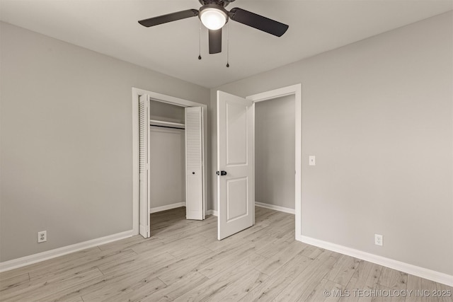 9421 S 69th E Ave, Tulsa, OK 74133 - unfurnished bedroom with light wood-style floors, a closet, and ceiling fan
