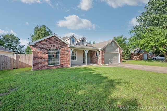 2109 W Maple St, Collinsville, OK 74021 - view of front of property featuring brick siding, concrete driveway, an attached garage, and a porch