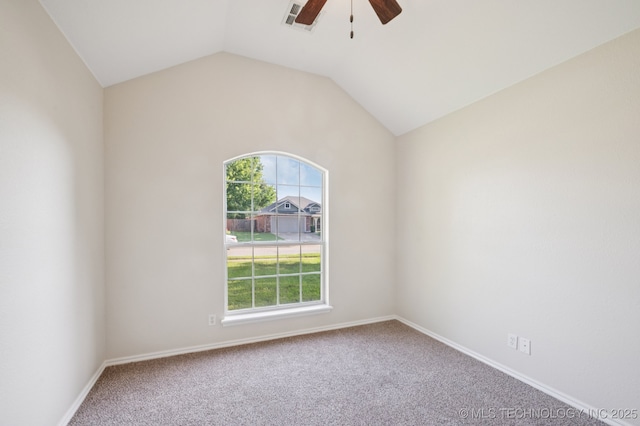 2109 W Maple St, Collinsville, OK 74021 - carpeted spare room featuring a ceiling fan and lofted ceiling