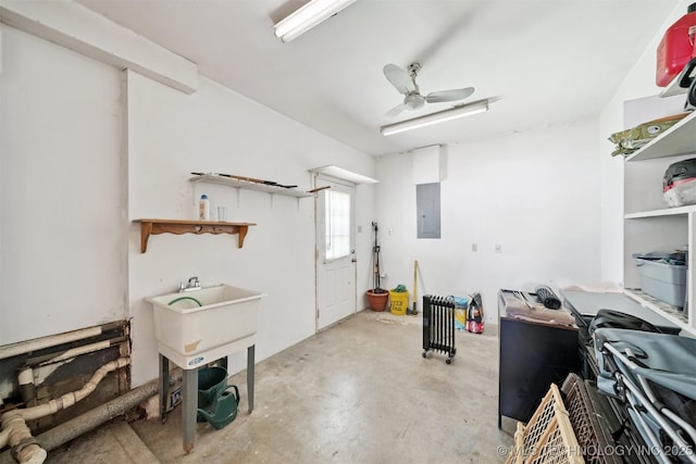 1332 E 42nd St, Tulsa, OK 74105 - garage with electric panel and ceiling fan