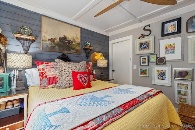 453805 E 315th Rd, Afton, OK 74331 - bedroom with wooden walls