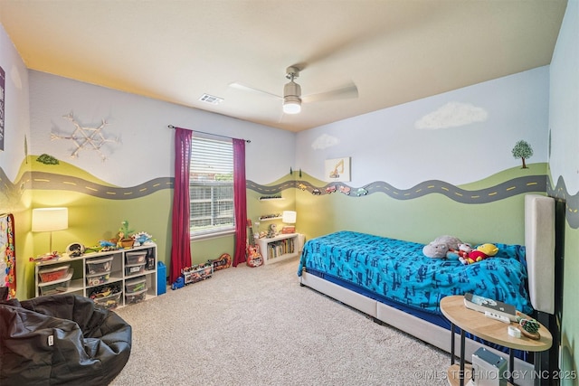 13037 N 124th E Pl, Collinsville, OK 74021 - bedroom featuring carpet flooring and a ceiling fan