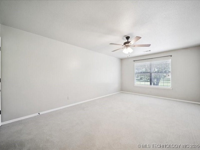 408 W Fairway Ct, Broken Arrow, OK 74011 - carpeted empty room featuring a ceiling fan and a textured ceiling