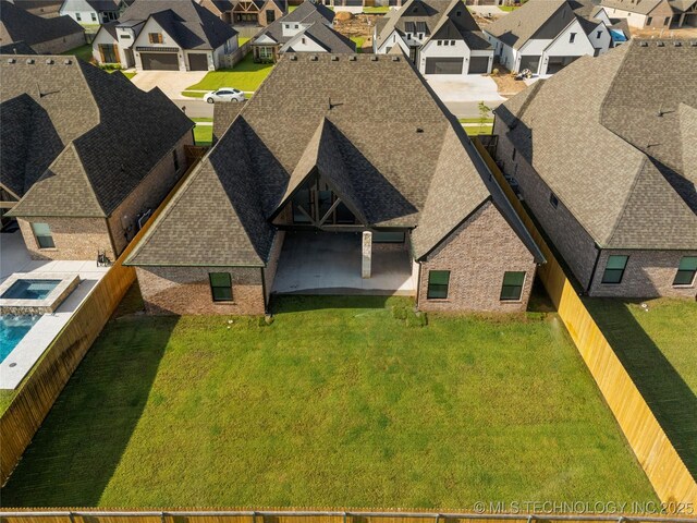 5913 E 127th St S, Tulsa, OK 74008 - aerial perspective of suburban area featuring a pool area